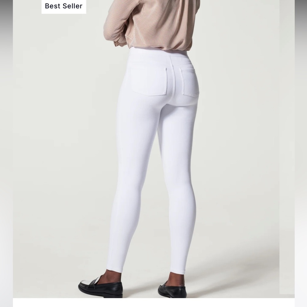 Spanx jeanish distressed ankle legging frayed ankle